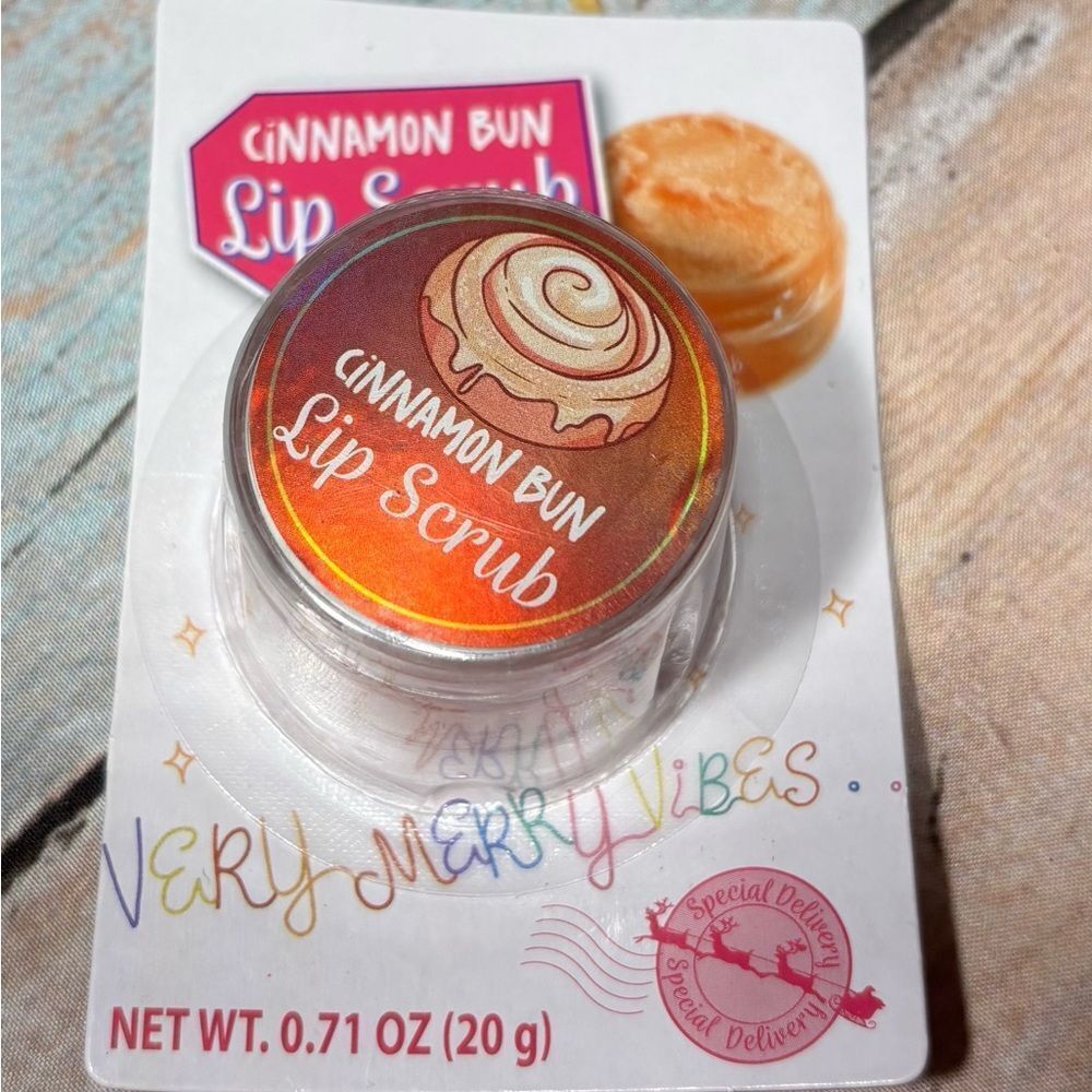 New Cinnamon Bun Lip Scrub - Shimmery Orange Jar